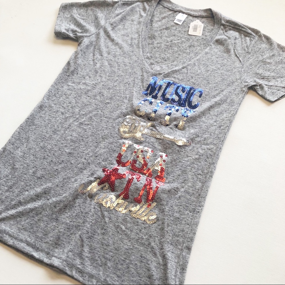 Salt Creek Nashville TN Sequin Graphic Tee